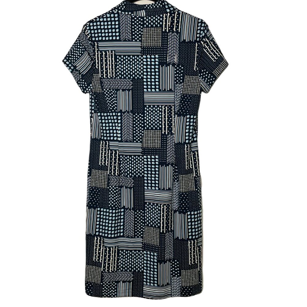 J. Mclaughlin Geometric Pattern V-Neck Sheath Dre… - image 2